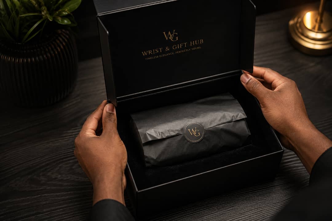A Wrist & Gift Hub gift box being opened