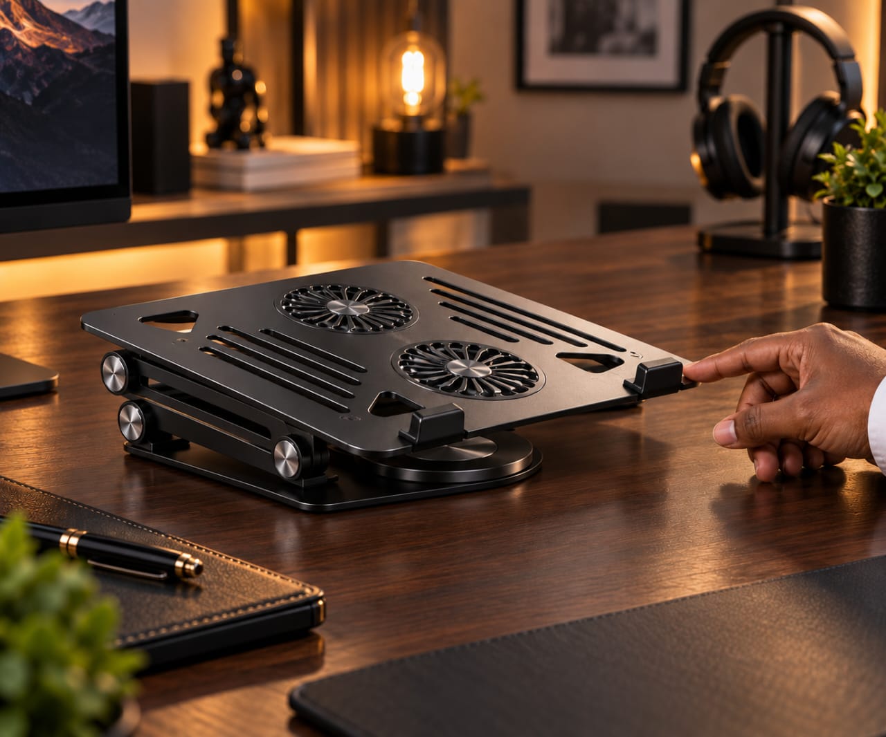 Apex Pro 360° Rotating Aluminum Laptop Cooling Stand — view 2