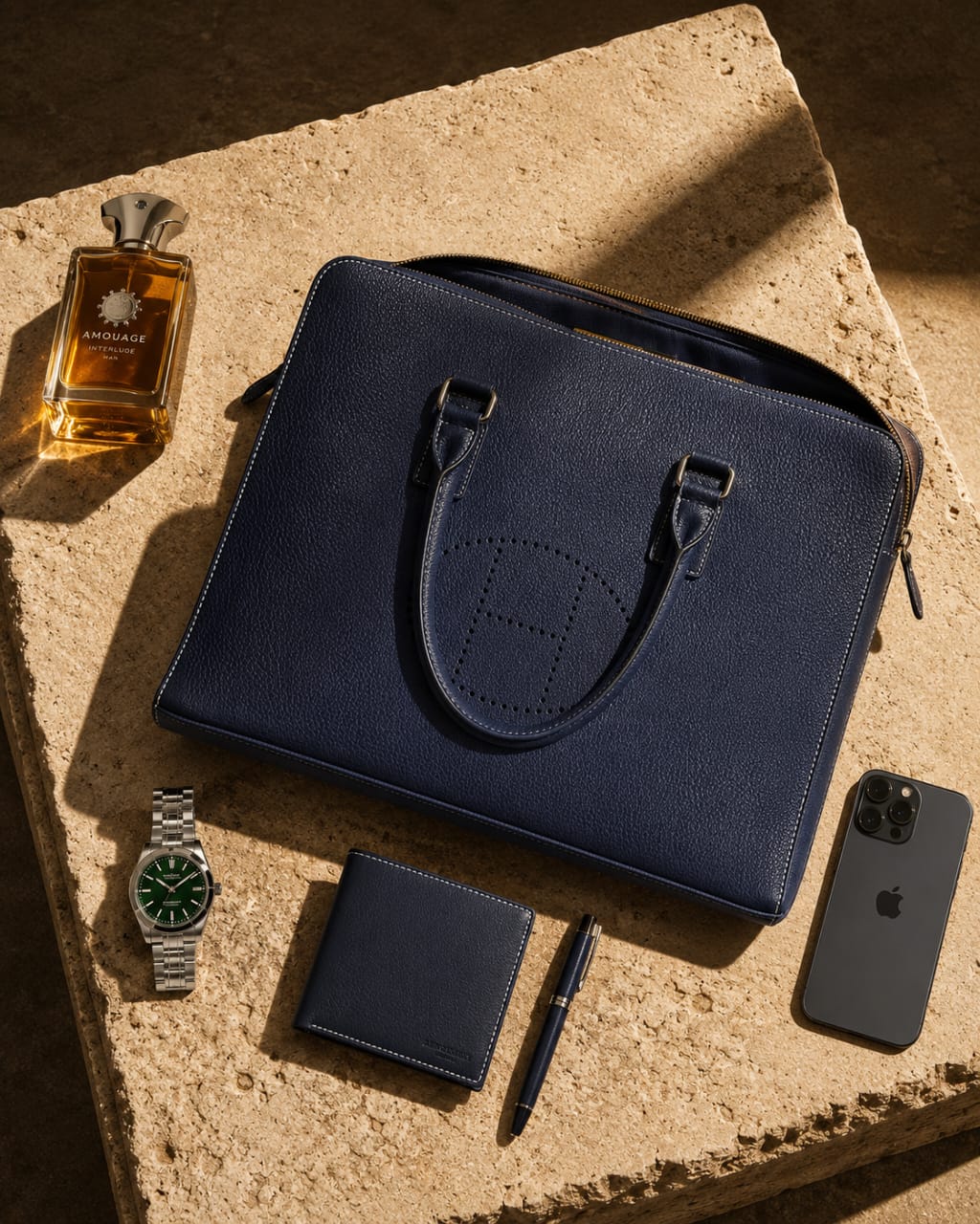 Deep Navy Executive Briefcase — view 4