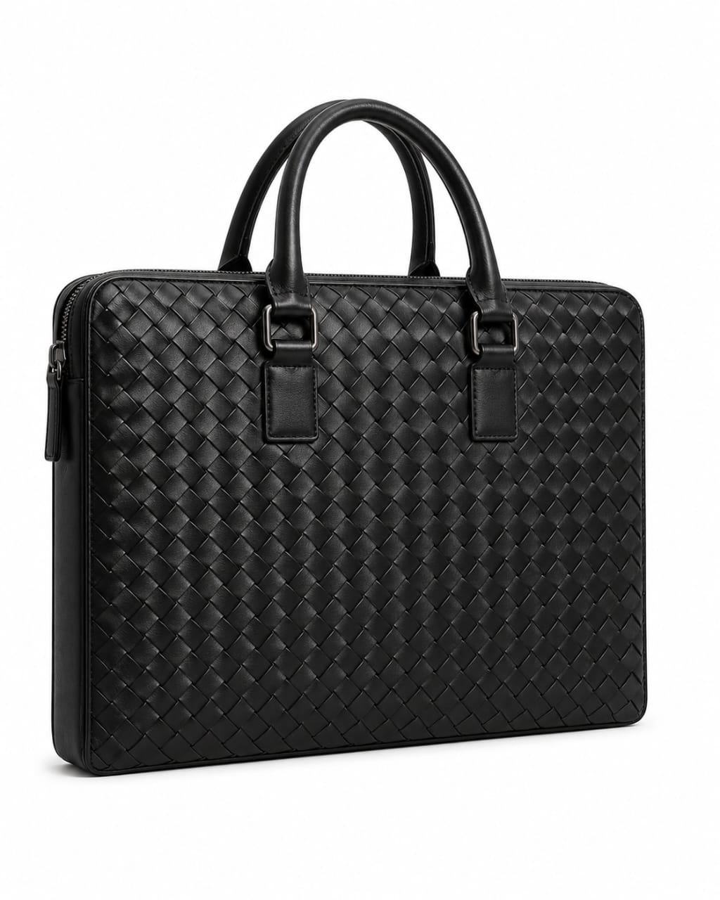 Black Basket-Weave Executive Briefcase