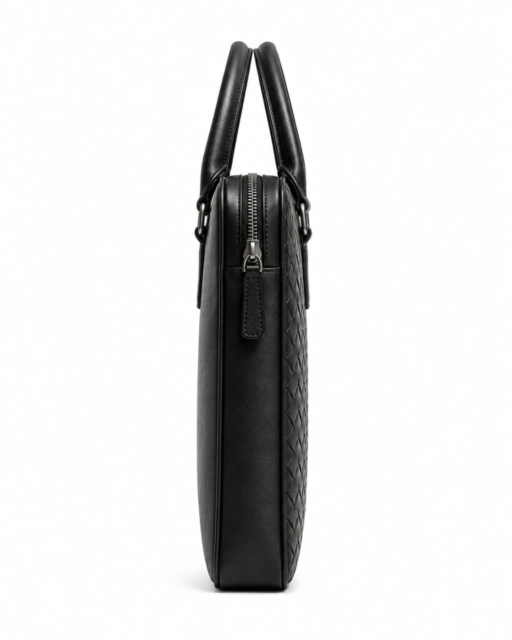 Black Basket-Weave Executive Briefcase — view 4