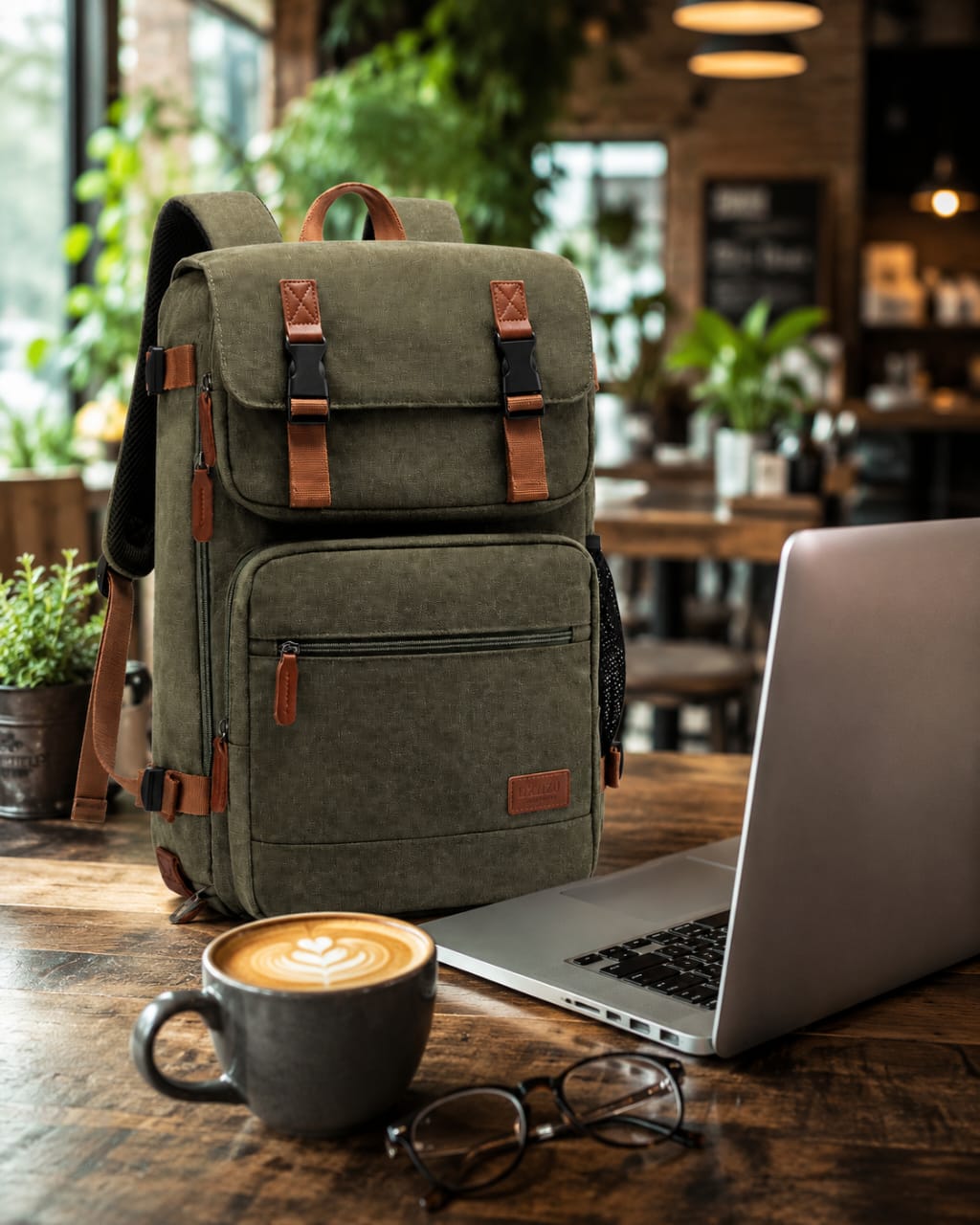 Olive Canvas Convertible Travel Pack — view 2