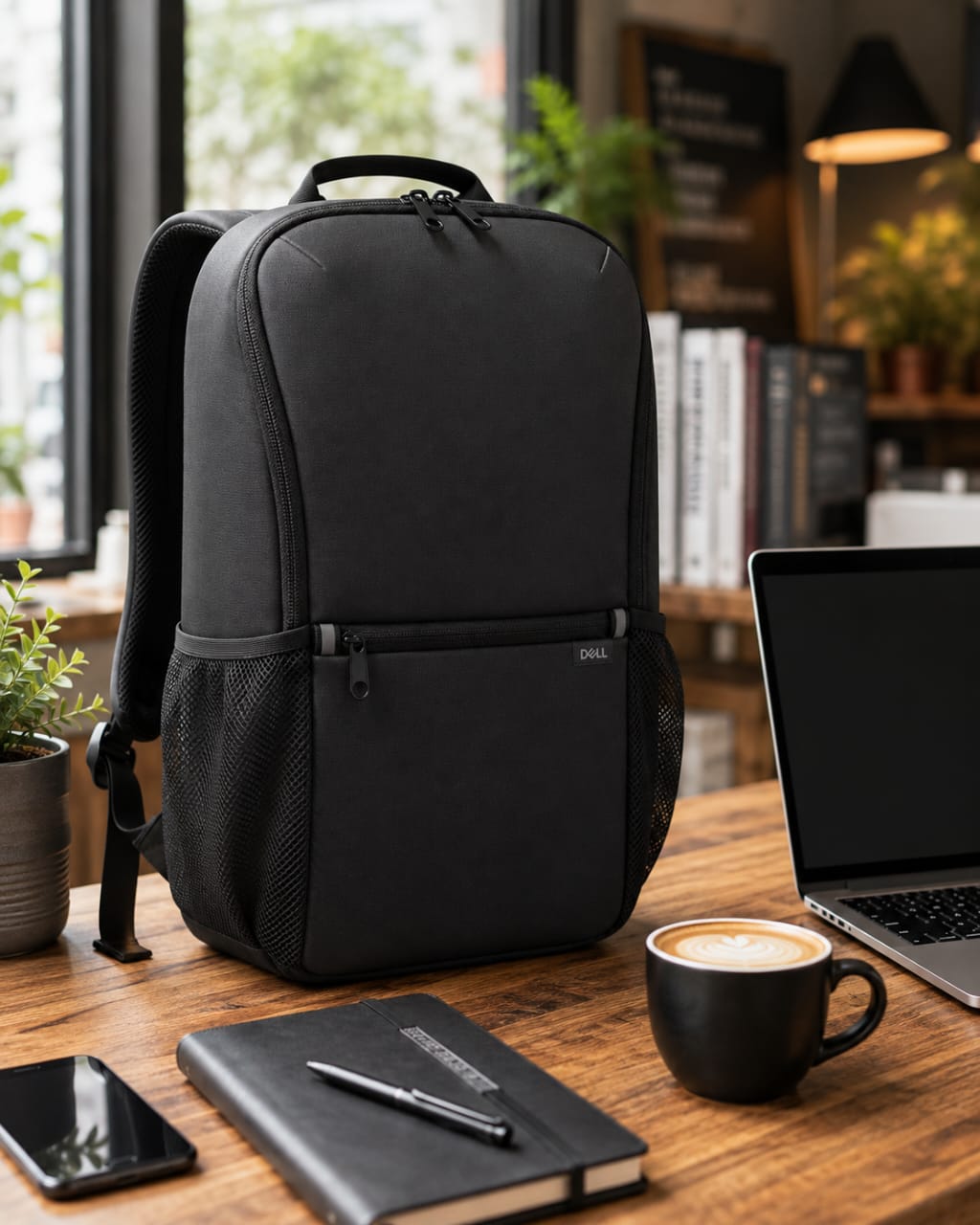 Minimalist Black Tech Backpack — view 2