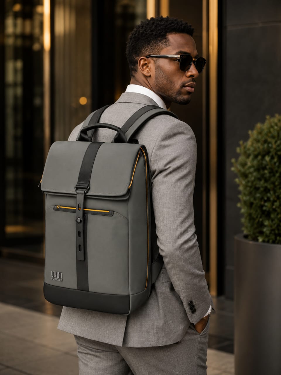 Charcoal & Mustard Urban Commuter Workpack — view 2