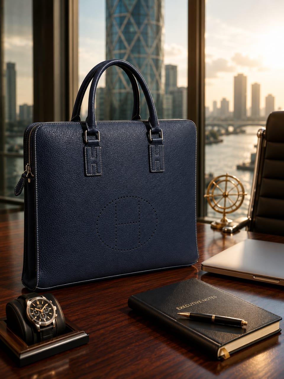 Deep Navy Executive Briefcase — view 3